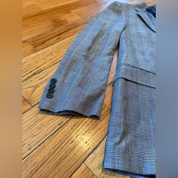 Brooks Brothers Blazer Mens 42L Blue/Black Linen/Wool Window Pane Jacket Sports - Picture 2 of 14